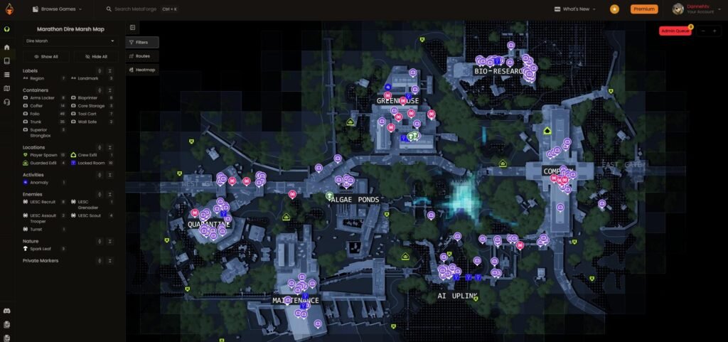 地図上でアイテムを見つけます。